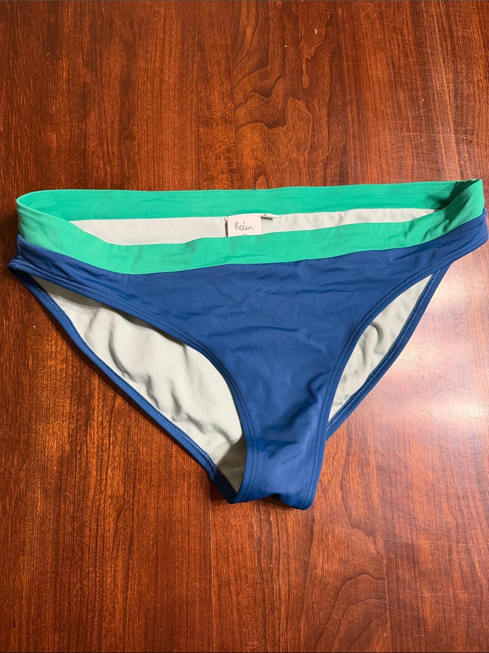 Boden Blue and Green Colorblock Bikini Bottoms